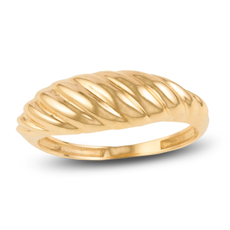 Italia D'Oro High-Polish Wave Ring 14K Yellow Gold