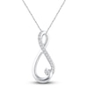 Thumbnail Image 1 of Diamond Infinity Pendant Necklace 1/10 ct tw Round 14K White Gold 18&quot;