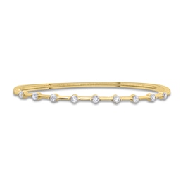 Diamond Bar Bangle Bracelet 1 ct tw 14K Yellow Gold