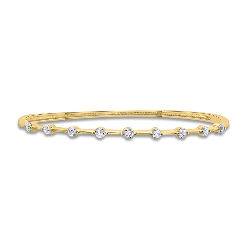 Main Image 1 of Diamond Bar Bangle Bracelet 1 ct tw 14K Yellow Gold