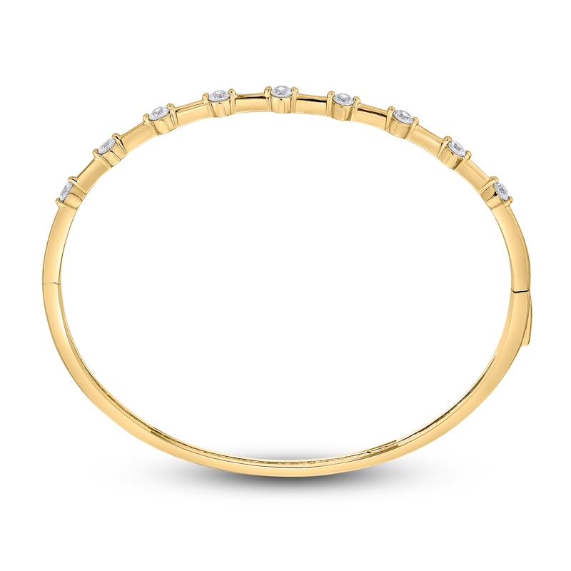 Main Image 2 of Diamond Bar Bangle Bracelet 1 ct tw 14K Yellow Gold