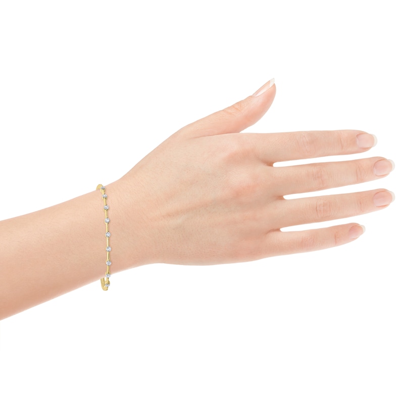 Main Image 3 of Diamond Bar Bangle Bracelet 1 ct tw 14K Yellow Gold