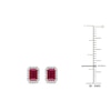 Thumbnail Image 4 of Rectangle-Cut Natural Ruby & Diamond Earrings 1/5 ct tw 14K Yellow Gold