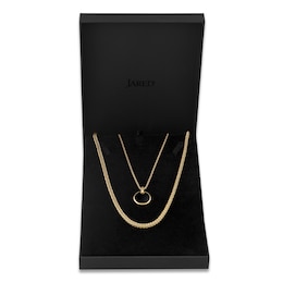 1933 by Esquire Men's Natural Onyx Necklace Box Set 14K Yellow Gold-Plated Sterling Silver 26.15mm