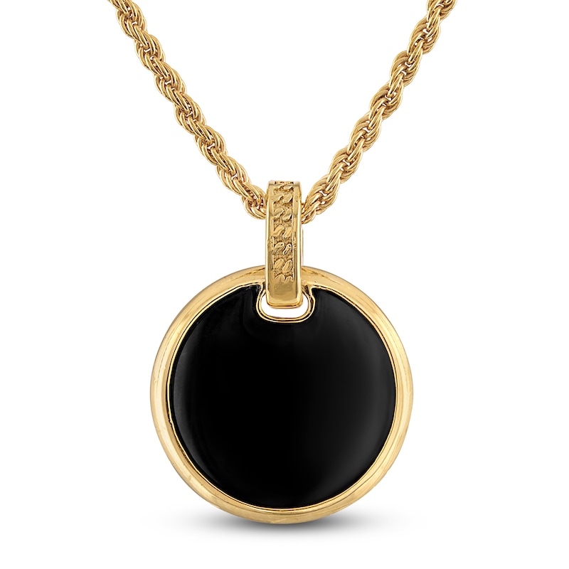 Main Image 2 of 1933 by Esquire Men's Natural Onyx Necklace Box Set 14K Yellow Gold-Plated Sterling Silver 26.15mm