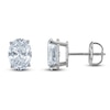 Thumbnail Image 0 of Oval-Cut Lab-Created Diamond Solitaire Stud Earrings 2 ct tw 14K White Gold (F/SI2)