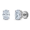 Thumbnail Image 1 of Oval-Cut Lab-Created Diamond Solitaire Stud Earrings 2 ct tw 14K White Gold (F/SI2)