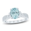 Thumbnail Image 0 of Brilliant Moments Oval-Cut Natural Aquamarine & Diamond Engagement Ring 3/8 ct tw 14K White Gold