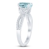 Thumbnail Image 1 of Brilliant Moments Oval-Cut Natural Aquamarine & Diamond Engagement Ring 3/8 ct tw 14K White Gold