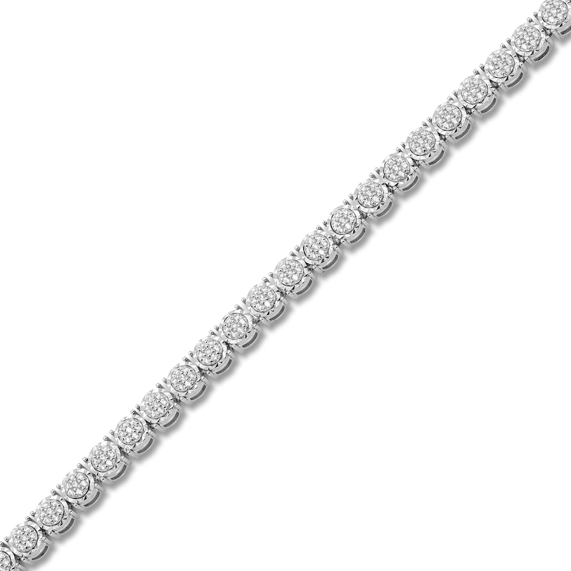 Men's Diamond Tennis Bracelet 1-1/4 ct tw 10K White Gold 8.25"