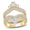 Thumbnail Image 0 of Certified Oval, Princess & Round-Cut Diamond Enhancer Ring 2 ct tw 14K Yellow Gold