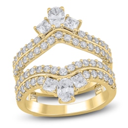 Certified Oval, Princess & Round-Cut Diamond Enhancer Ring 2 ct tw 14K Yellow Gold