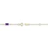 Thumbnail Image 2 of Rectangle-Cut Natural Amethyst & Diamond Station Bracelet 1/20 ct tw 10K Yellow Gold 7.25&quot;