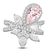Thumbnail Image 2 of Pear-Shaped Pink & White Lab-Created Diamond Cluster Ring 3 ct tw 14K White Gold