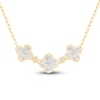 Thumbnail Image 1 of Diamond Clover Cluster Necklace 3/8 ct tw 10K Yellow Gold 18&quot;