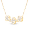 Thumbnail Image 3 of Diamond Clover Cluster Necklace 3/8 ct tw 10K Yellow Gold 18&quot;