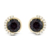 Thumbnail Image 1 of Lab-Created Alexandrite & Diamond Stud Earrings 1/10 ct tw 10K Yellow Gold