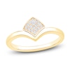 Thumbnail Image 0 of Diamond Pavé-Set Shield Chevron Ring 1/15 ct tw 14K Yellow Gold