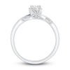 Thumbnail Image 2 of Diamond Engagement Ring 3/8 ct tw Cushion/Round 14K White Gold