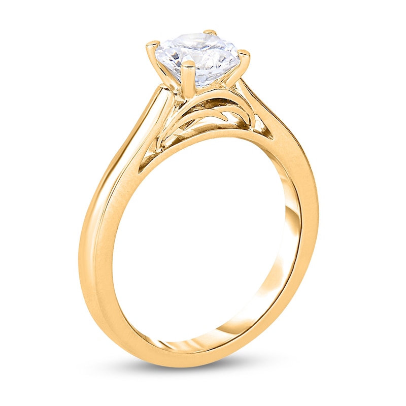 Main Image 2 of Diamond Solitaire Engagement Ring 1 ct tw Round 14K Yellow Gold (I2/I)