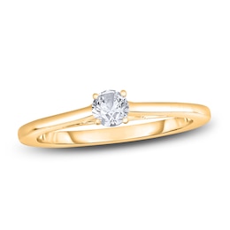 Diamond Solitaire Engagement Ring 1/4 ct tw Round 14K Yellow Gold (I2/I)