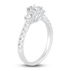 Thumbnail Image 2 of Diamond 3-Stone Engagement Ring 1-1/4 ct tw Princess/Round 14K White Gold