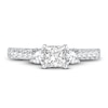 Thumbnail Image 3 of Diamond 3-Stone Engagement Ring 1-1/4 ct tw Princess/Round 14K White Gold