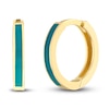 Thumbnail Image 1 of Huggie Earrings Turquoise Enamel 14K Yellow Gold