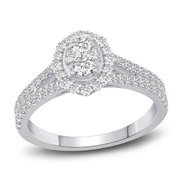 Diamond Engagement Ring 3/4 ct tw Round 14K White Gold