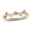 Thumbnail Image 1 of Juliette Maison Natural Pink Tourmaline & Natural White Sapphire Ring 10K Yellow Gold