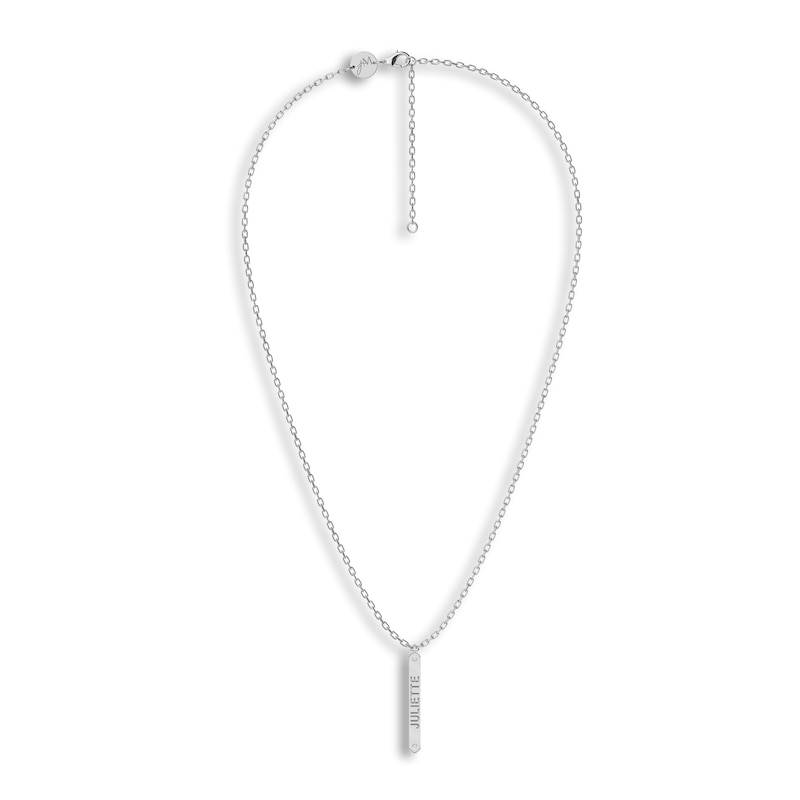 Main Image 2 of Juliette Maison Diamond Engravable Pendant Necklace Diamond Accents 10K White Gold