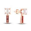 Thumbnail Image 0 of Juliette Maison Natural Garnet Baguette and Freshwater Cultured Pearl Earrings 10K Rose Gold