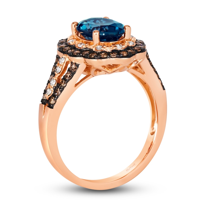 Main Image 2 of Le Vian Natural Blue Topaz Ring 5/8 ct tw Round 14K Strawberry Gold