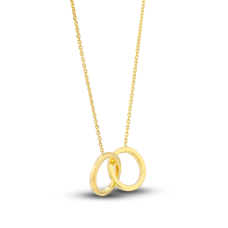 Main Image 2 of Locked Circles Necklace 14K Yellow Gold 18&quot;