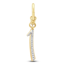 Charm'd by Lulu Frost Diamond Number 1 Charm 1/10 ct tw Pavé Round 10K Yellow Gold