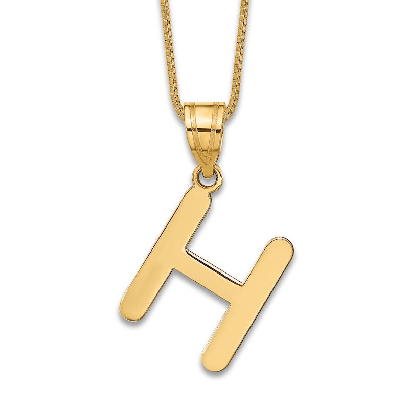 Main Image 1 of Initial H Necklace 14K Yellow Gold 18&quot;