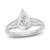 Thumbnail Image 0 of Lab-Created Diamond Engagement Ring 2-1/3 ct tw Pear/Round 14K White Gold