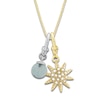 Thumbnail Image 1 of Charm'd by Lulu Frost Freshwater Cultured Pearl Star & Natural Aquamarine Birthstone Charm 18&quot; Box Chain Necklace Set 10K Two-Tone Gold