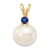 Thumbnail Image 0 of Freshwater Cultured Pearl & Natural Sapphire Necklace Charm 14K Yellow Gold