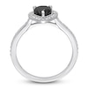 Thumbnail Image 2 of Black & White Diamond Halo Engagement Ring 1-1/4 ct tw Pear/Round 14K White Gold