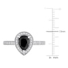 Thumbnail Image 3 of Black & White Diamond Halo Engagement Ring 1-1/4 ct tw Pear/Round 14K White Gold