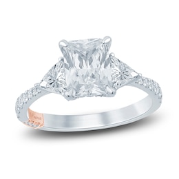 Pnina Tornai Diamond Engagement Ring 2-7/8 ct tw Radiant/Trillion/ Round 14K White Gold
