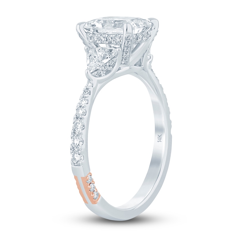 Pnina Tornai Diamond Engagement Ring 2-7/8 ct tw Radiant/Trillion/ Round 14K White Gold