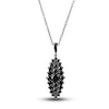 Thumbnail Image 1 of Black Diamond Pendant Necklace 2 ct tw Round 14K White Gold/Black Rhodium 18&quot;