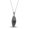 Thumbnail Image 2 of Black Diamond Pendant Necklace 2 ct tw Round 14K White Gold/Black Rhodium 18&quot;