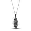 Thumbnail Image 3 of Black Diamond Pendant Necklace 2 ct tw Round 14K White Gold/Black Rhodium 18&quot;