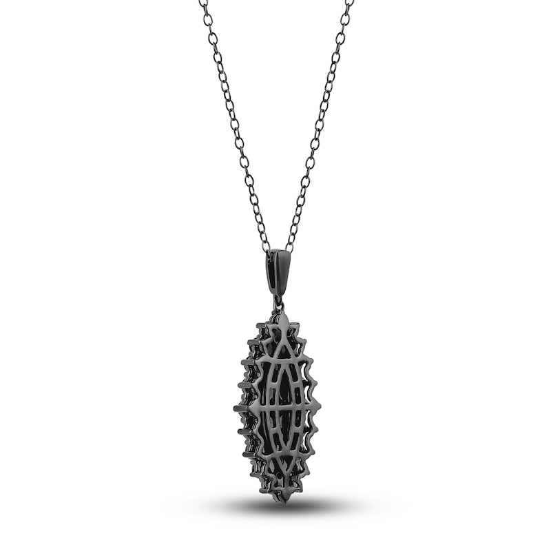 Main Image 3 of Black Diamond Pendant Necklace 2 ct tw Round 14K White Gold/Black Rhodium 18&quot;