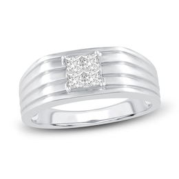 Men's Diamond Wedding Band 1/2 ct tw Princess-cut 14K White Gold