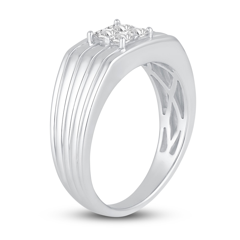 Men's Diamond Wedding Band 1/2 ct tw Princess-cut 14K White Gold