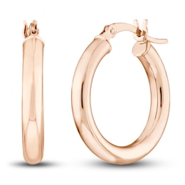 Polished Hoop Earrings 14K Rose Gold 20mm